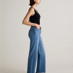 Quince Bella Stretch Relaxed Straight Jeans, Size 26, Medium Wash